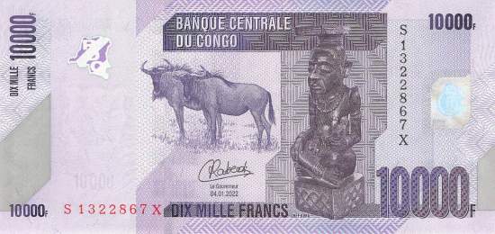 Kongo p.103d 10.000 Francs 2022
